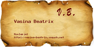 Vasina Beatrix névjegykártya